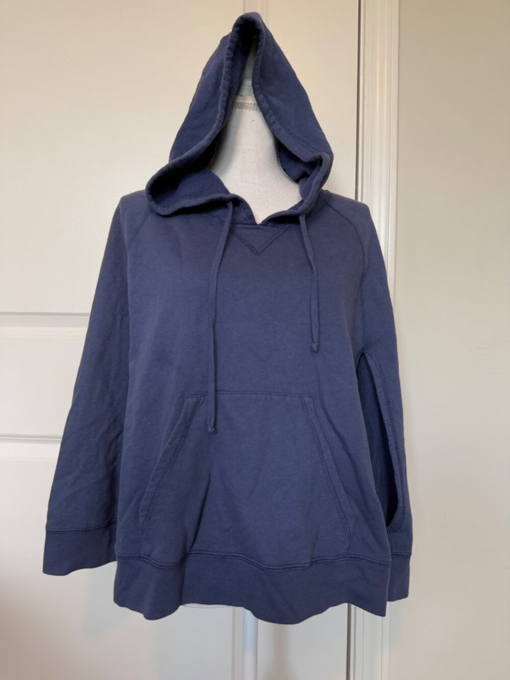 Juicy Couture Blue Hooded Pullover Poncho Sleeveless Sweatshirt One Size USA Y2K